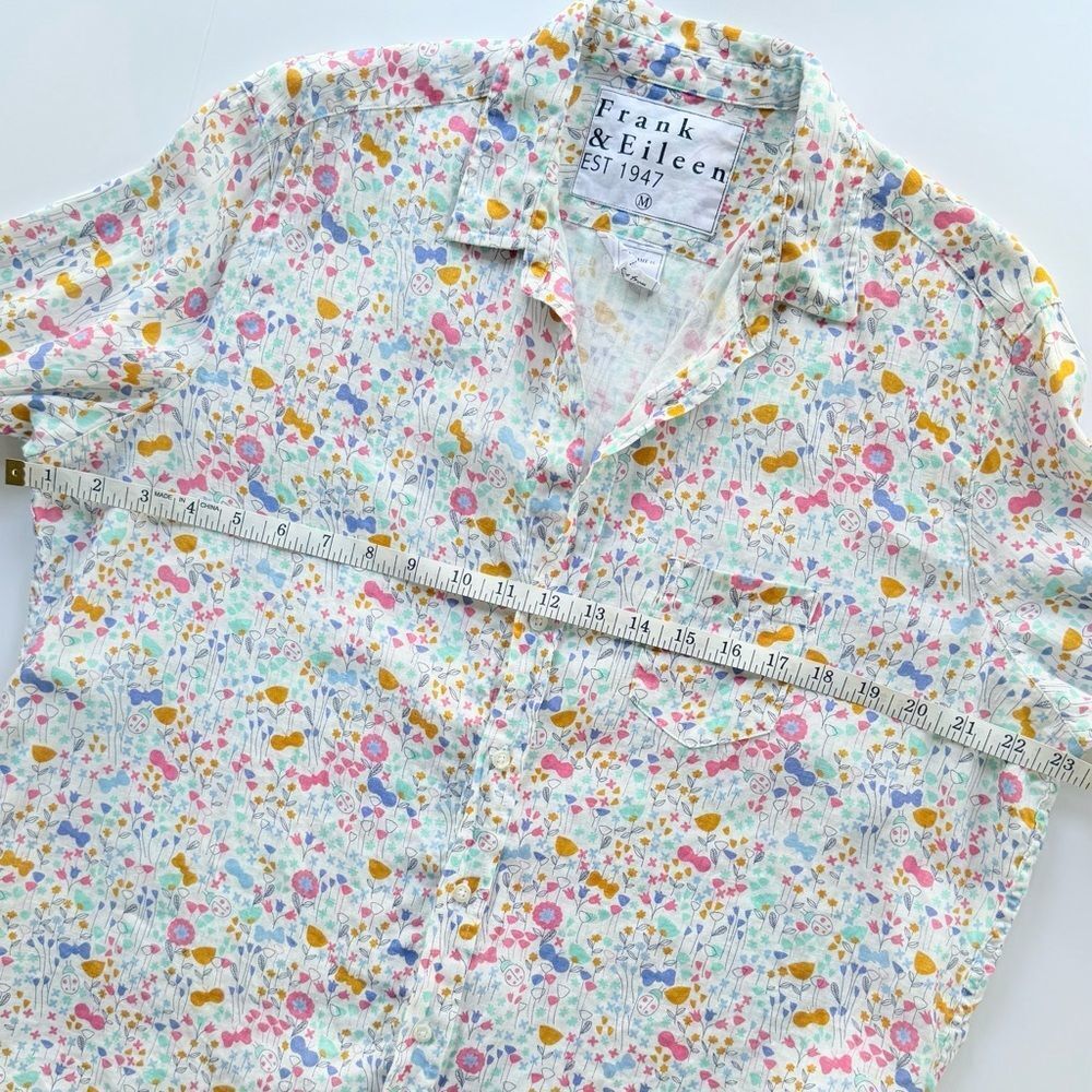 Frank & Eileen “Eileen” Italian Linen Floral Button Down Shirt *EUC* size M - Picture 9 of 14